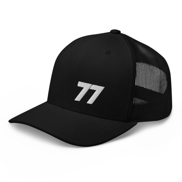77 Logo Low Profile Trucker (Women’s) Black/Black/White - Image 2