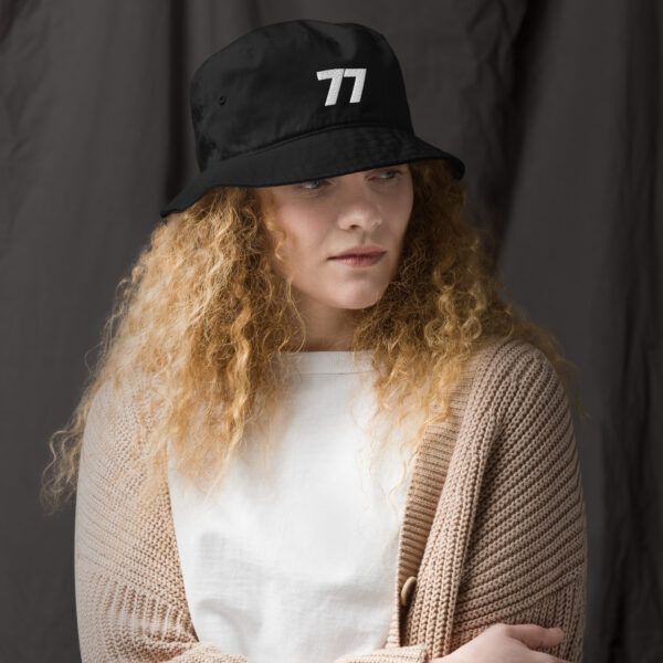 77 Logo Bucket Hat, Unisex, Black/White - Image 3