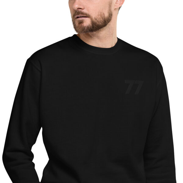 77 Logo Premium Sweatshirt, Unisex, Black, Heather Charcoal, Heather Grey - Image 3