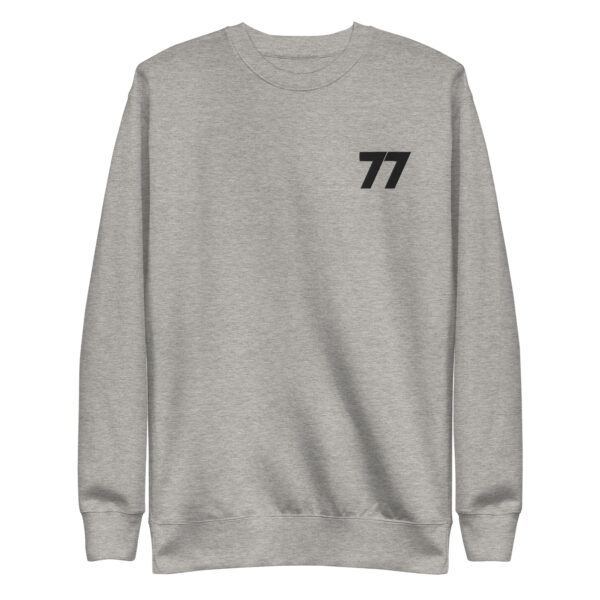 77 Logo Premium Sweatshirt, Unisex, Black, Heather Charcoal, Heather Grey - Image 8