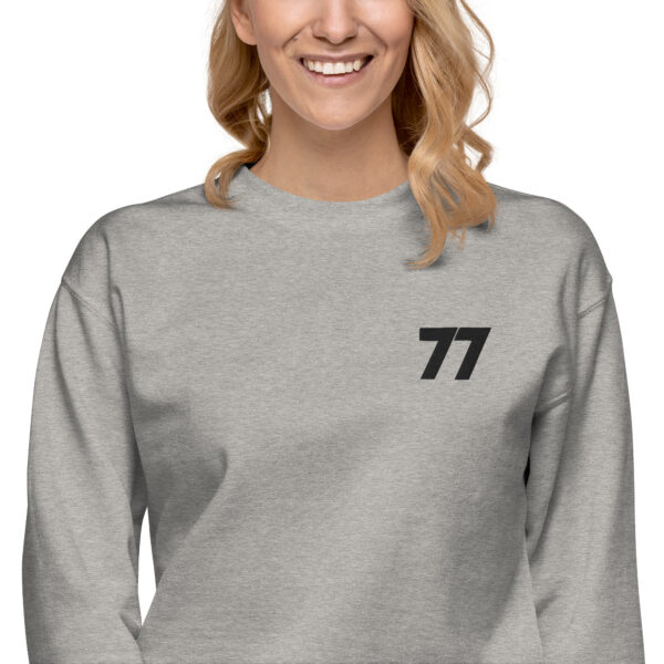 77 Logo Premium Sweatshirt, Unisex, Black, Heather Charcoal, Heather Grey - Image 5