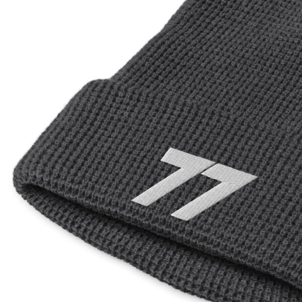 77 Logo Richardson Waffle beanie, Unisex, Black/White, Charcoal/White, Rust/White - Image 3