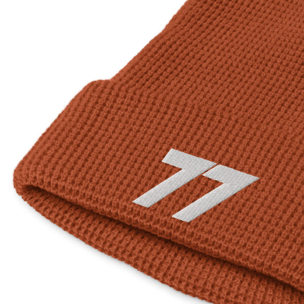 77 Logo Richardson Waffle beanie, Unisex, Black/White, Charcoal/White, Rust/White - Image 4