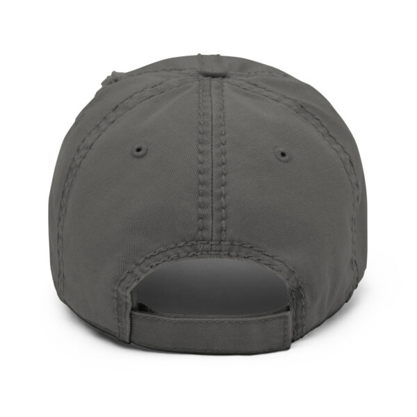 "Little Devil" Logo Distressed Dad Hat, Unisex, Grey/White - Image 2