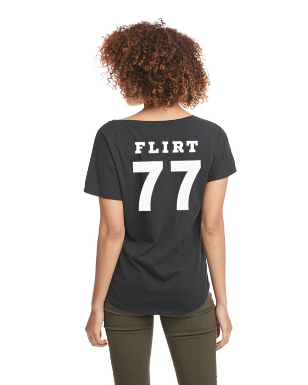 "FLIRT" Dolman Short Sleeve T-Shirt, Ladies, Black/White