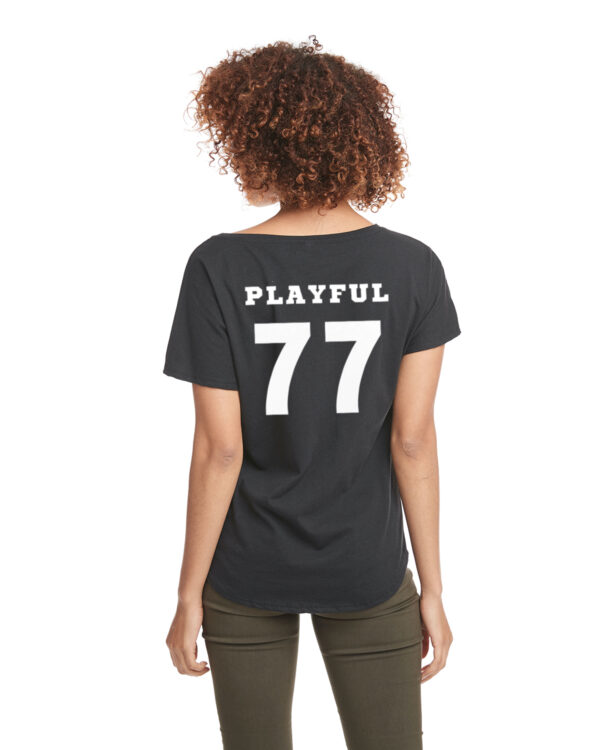 "Playful" Dolman Short Sleeve T-Shirt, Ladies, Black/White