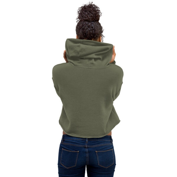 77 Logo Women's Crop Hoodie, Black, Military Green - Image 13