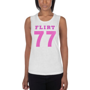 FLIRT Jersey Bella + Canvas Ladies’ Muscle Tank, White/Pink