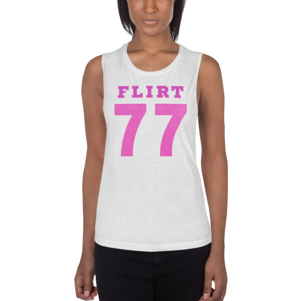 FLIRT Jersey Bella + Canvas Ladies’ Muscle Tank, White/Pink